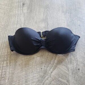 Victoria's Secret Black Bandeau Crisscross Swim Top.